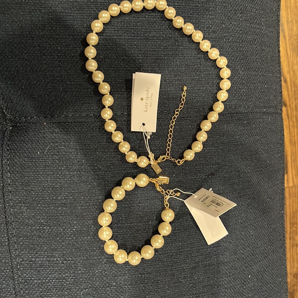 Kate spade cream pearl necklace and bracelet her day to shine. - Picture 4 of 4